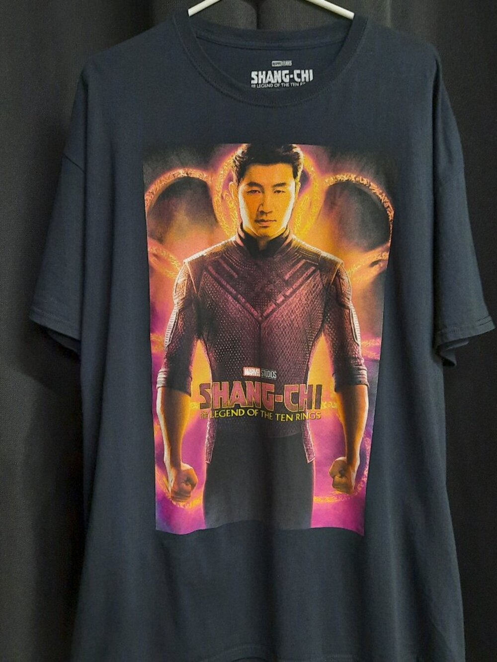 Marvel Mens 2XL Shang-Chi Movie Promo Graphic T-Shirt Black Legend Ten Rings MCU